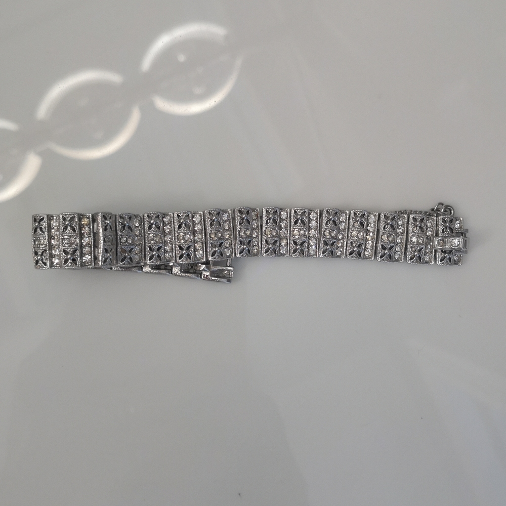 Silver and Rhinestone Bracelet - Picture 2 of 6